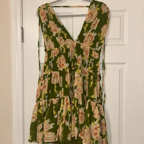 Rebecca Taylor green cream flower maxi dress - Picture 5 of 11